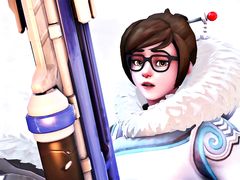 Толстушка Мэй из Overwatch сосет у вооруженного солдата