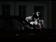 Черно-белые герои мультфильма занялись сексом на капоте машины