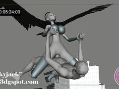 Странный секс темного ангела и парня в футуристическом мультике