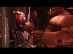 Сексуальные эльфийки из World of Warcraft трахаются с большим орком